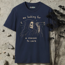 Me looking for a reason to care. Skeleton T-Shirt