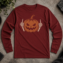 Pumpkin Middle Finger Halloween Long Sleeve Tee