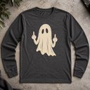 Ghost Middle Finger Halloween Long Sleeve Tee