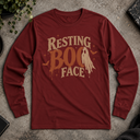 Resting Boo Face Halloween Long Sleeve Tee