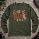 Resting Boo Face Halloween Long Sleeve Tee