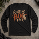 Resting Boo Face Halloween Long Sleeve Tee