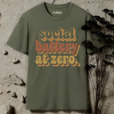 social battery at zero retro T-Shirt