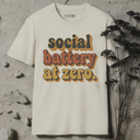 social battery at zero retro T-Shirt